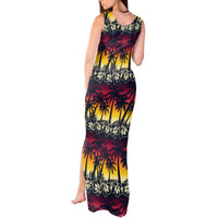 Hawaii Hibiscus Palm Tree Sunset Tank Maxi Dress Tropical Style - Polynesian Pride