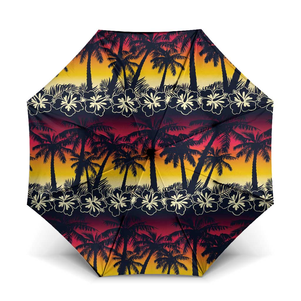 Hawaii Hibiscus Palm Tree Sunset Umbrella Tropical Style - Polynesian Pride
