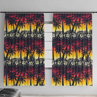 Hawaii Hibiscus Palm Tree Sunset Window Curtain Tropical Style - Polynesian Pride