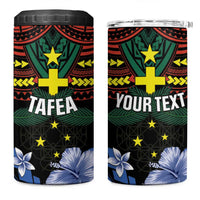 Personalised Vanuatu Tafea Province 4 in 1 Can Cooler Tumbler Unique Tropical Tribal Pattern