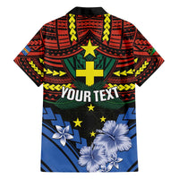 Personalised Vanuatu Tafea Province Family Matching Off Shoulder Short Dress and Hawaiian Shirt Unique Tropical Tribal Pattern