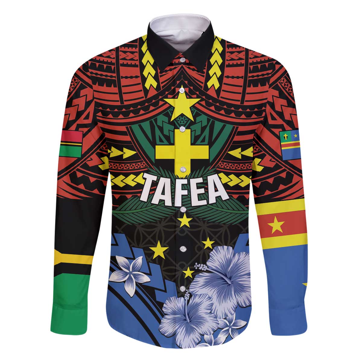Personalised Vanuatu Tafea Province Family Matching Off Shoulder Short Dress and Hawaiian Shirt Unique Tropical Tribal Pattern