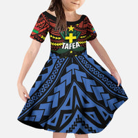 Personalised Vanuatu Tafea Province Kid Short Sleeve Dress Unique Tropical Tribal Pattern LT01 KID Colorful - Polynesian Pride