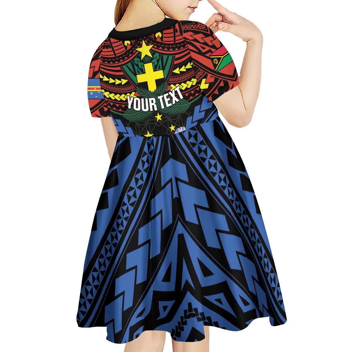 Personalised Vanuatu Tafea Province Kid Short Sleeve Dress Unique Tropical Tribal Pattern LT01 - Polynesian Pride