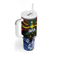 Personalised Vanuatu Tafea Province Tumbler With Handle Unique Tropical Tribal Pattern