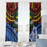 Personalised Vanuatu Tafea Province Window Curtain Unique Tropical Tribal Pattern