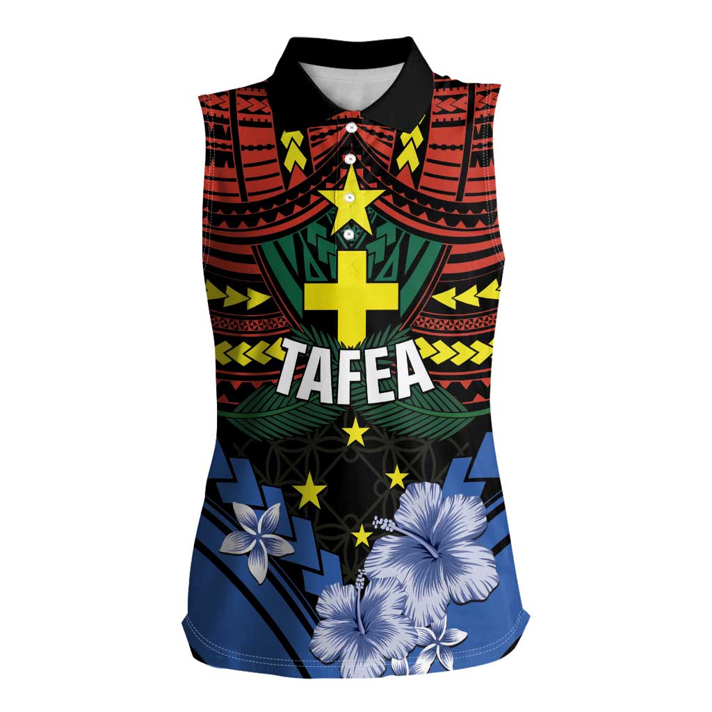 Personalised Vanuatu Tafea Province Women Sleeveless Polo Shirt Unique Tropical Tribal Pattern LT01 Female Colorful - Polynesian Pride