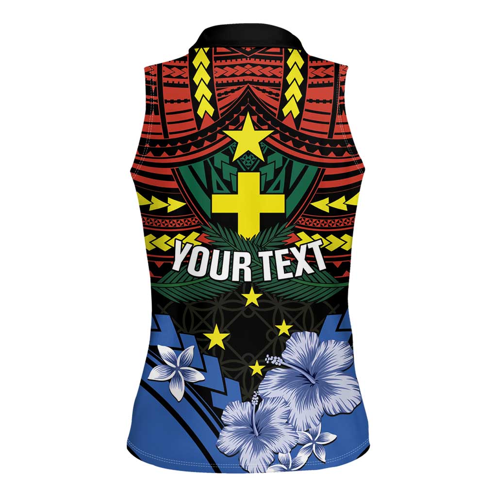 Personalised Vanuatu Tafea Province Women Sleeveless Polo Shirt Unique Tropical Tribal Pattern LT01 - Polynesian Pride