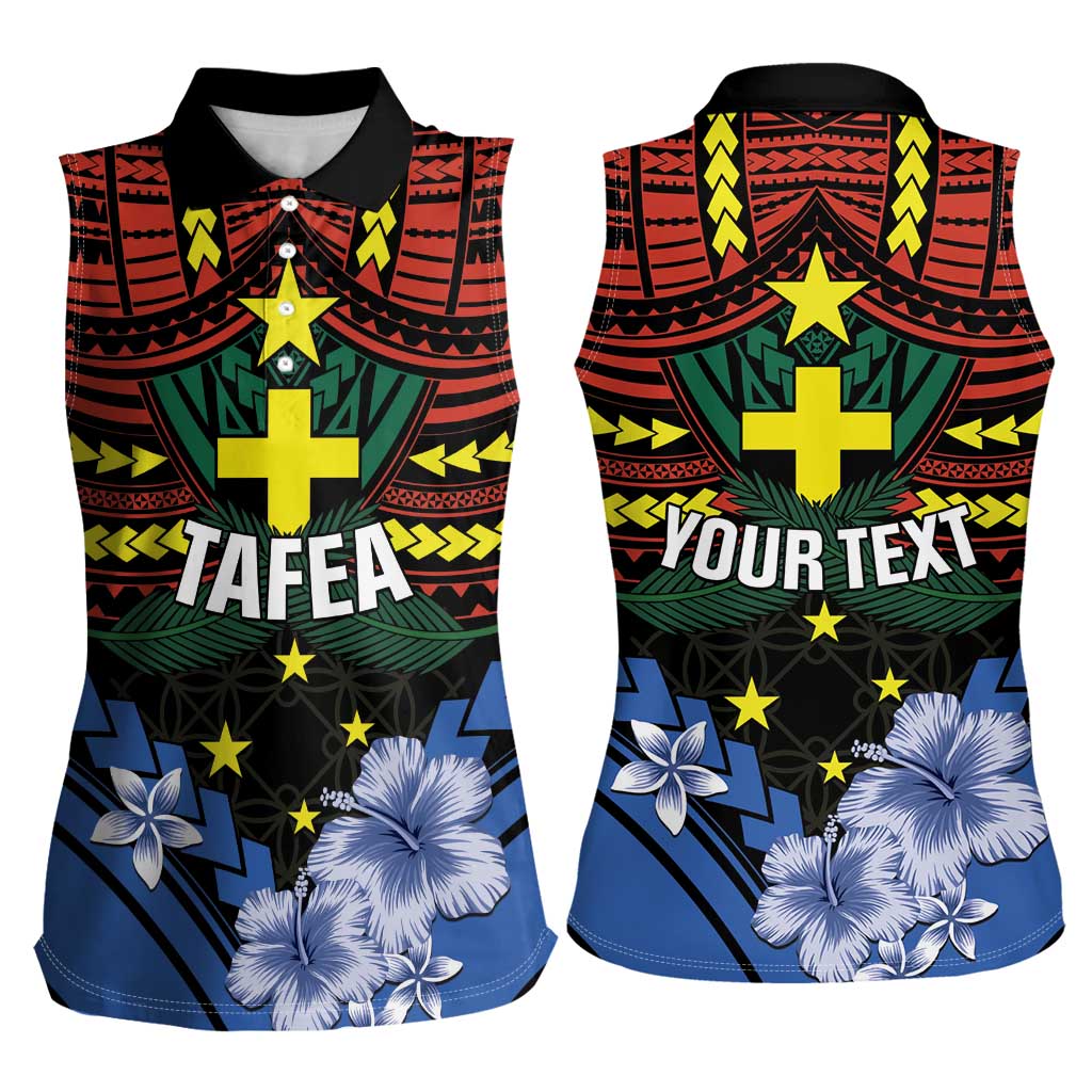Personalised Vanuatu Tafea Province Women Sleeveless Polo Shirt Unique Tropical Tribal Pattern LT01 - Polynesian Pride
