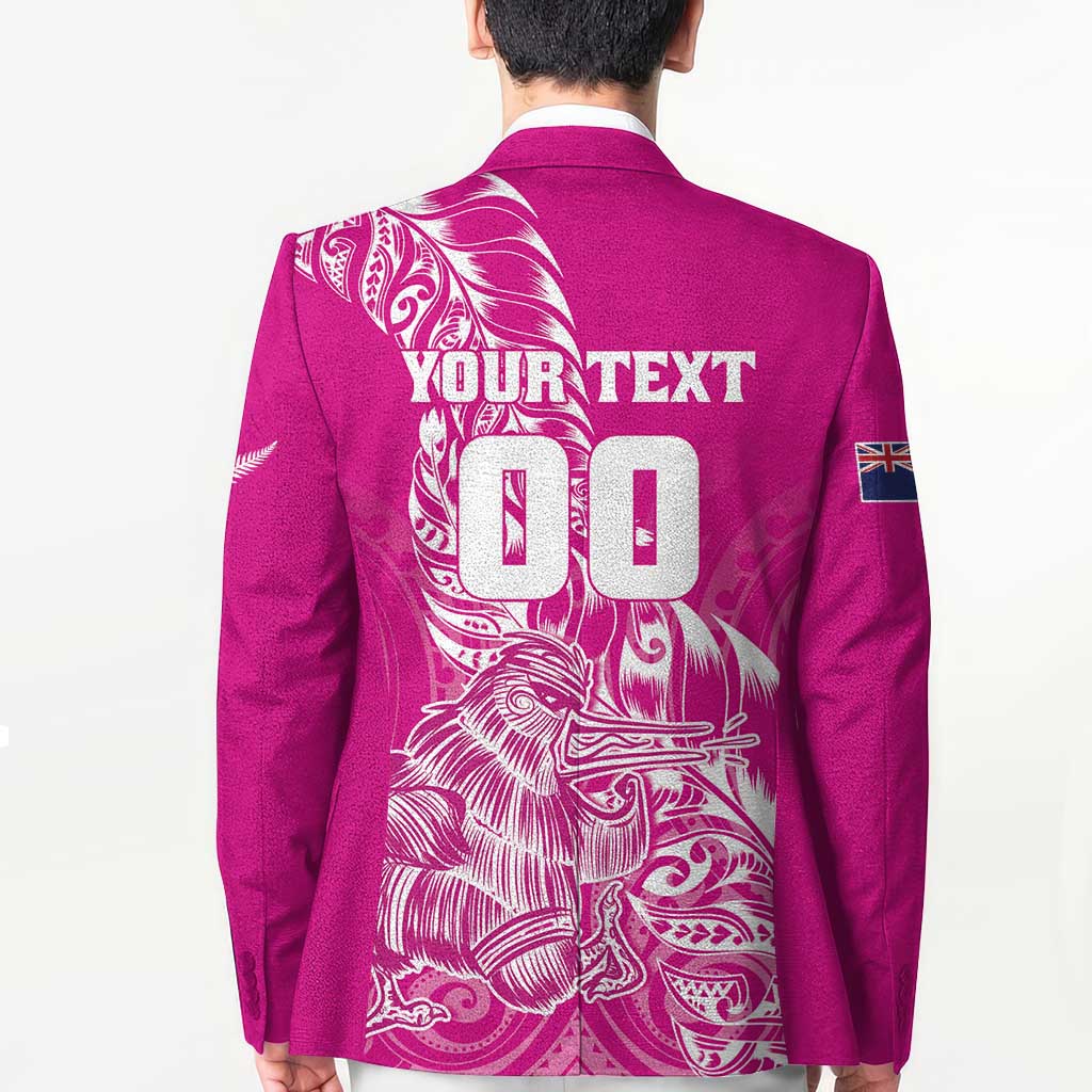 Custom New Zealand Rugby Silver Fern Blazer Aotearoa Kiwi Maori Pink Version - Polynesian Pride