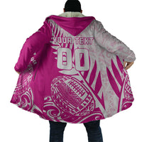 Custom New Zealand Rugby Silver Fern Cloak Aotearoa Maori Pink Version - Polynesian Pride
