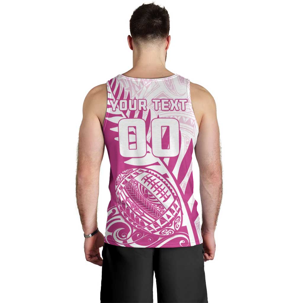 Custom New Zealand Rugby Silver Fern Men Tank Top Aotearoa Maori Pink Version - Polynesian Pride
