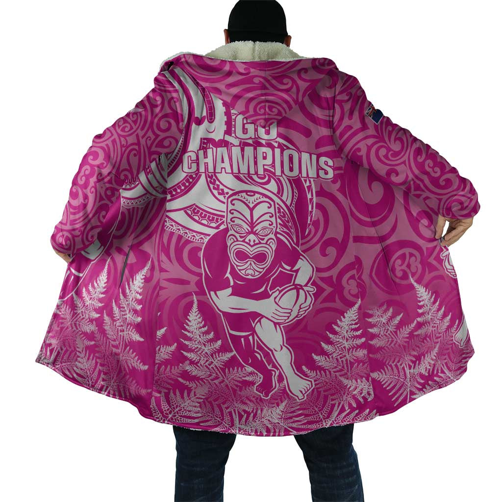 New Zealand Silver Fern Rugby All Pink Cloak Maori Tiki Player With Ta Moko Tribal - Polynesian Pride