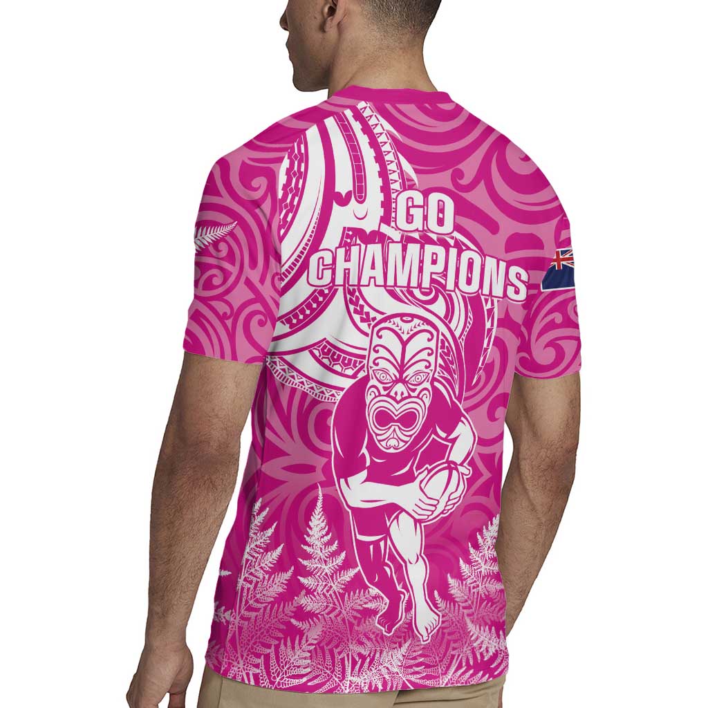 New Zealand Silver Fern Rugby All Pink Rugby Jersey Maori Tiki Player With Ta Moko Tribal - Polynesian Pride