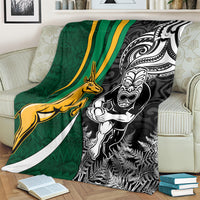 New Zealand and South Africa Rugby Blanket Silver Fern Protea Pattern World Cup 2023 LT01 - Polynesian Pride