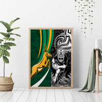 New Zealand and South Africa Rugby Canvas Wall Art Silver Fern Protea Pattern World Cup 2023 LT01 - Polynesian Pride