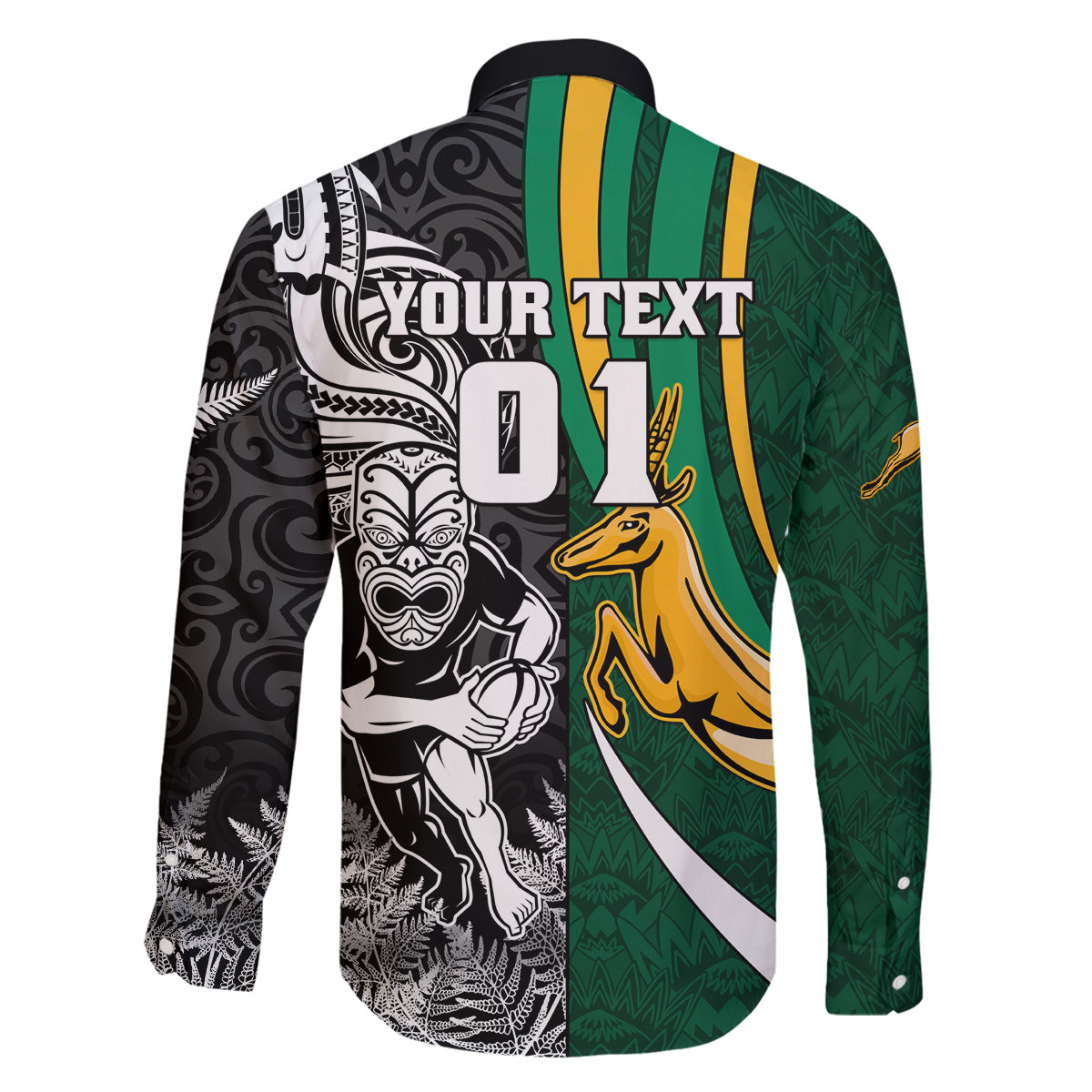 Custom New Zealand and South Africa Rugby Family Matching Long Sleeve Bodycon Dress and Hawaiian Shirt Silver Fern Protea Pattern World Cup 2023 LT01 - Polynesian Pride