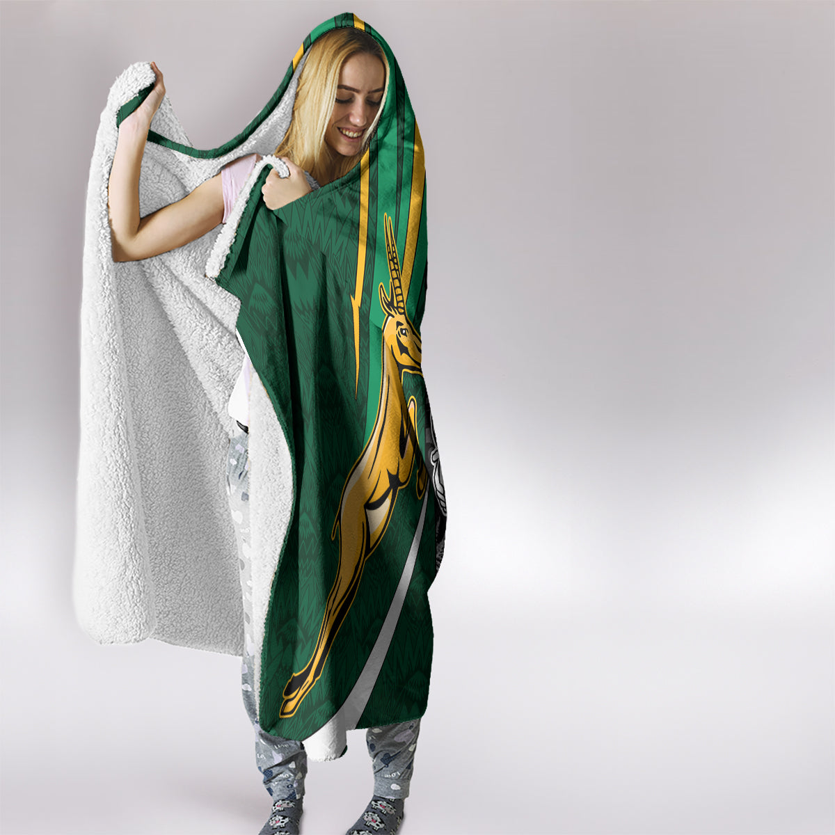 New Zealand and South Africa Rugby Hooded Blanket Silver Fern Protea Pattern World Cup 2023 LT01 - Polynesian Pride