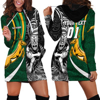 Custom New Zealand and South Africa Rugby Hoodie Dress Silver Fern Protea Pattern World Cup 2023 LT01 - Polynesian Pride