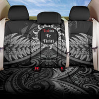 Toitu Te Tiriti Aotearoa Silver Fern Back Car Seat Cover New Zealand Maori Pattern LT01 One Size Black - Polynesian Pride