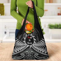 Toitu Te Tiriti Aotearoa Silver Fern Grocery Bag New Zealand Maori Pattern