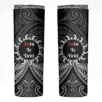 Toitu Te Tiriti Aotearoa Silver Fern Skinny Tumbler Maori Pattern