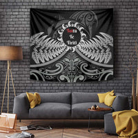 Toitu Te Tiriti Aotearoa Silver Fern Tapestry New Zealand Maori Pattern LT01 Black - Polynesian Pride