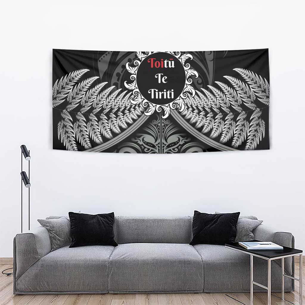 Toitu Te Tiriti Aotearoa Silver Fern Tapestry New Zealand Maori Pattern LT01 - Polynesian Pride
