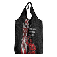 Toitu Te Reo Maori Toitu Te Whenua Toitu Te Tiriti Grocery Bag Maori Warrior New Zealand