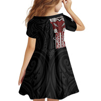 Toitu Te Reo Maori Toitu Te Whenua Toitu Te Tiriti Kid Short Sleeve Dress Maori Warrior New Zealand