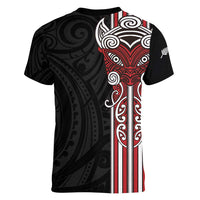 Toitu Te Reo Maori Toitu Te Whenua Toitu Te Tiriti Women V-Neck T-Shirt Maori Warrior New Zealand LT01 - Polynesian Pride
