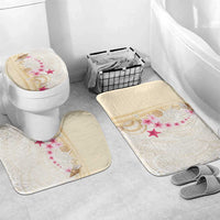 Beige Frangipani Sea Shell Bathroom Set Starfish Polynesian Pattern - Polynesian Pride