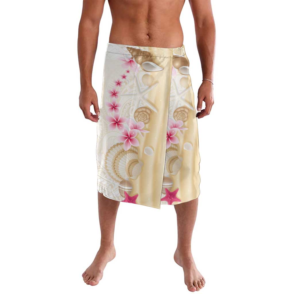 Beige Frangipani Sea Shell Lavalava Starfish Polynesian Pattern - Polynesian Pride