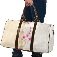 Beige Frangipani Sea Shell Travel Bag Starfish Polynesian Pattern - Polynesian Pride