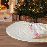 Beige Frangipani Sea Shell Tree Skirt Starfish Polynesian Pattern - Polynesian Pride
