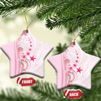 Pink Plumeria Sea Shell Ceramic Ornament Starfish Polynesian Pattern - Polynesian Pride