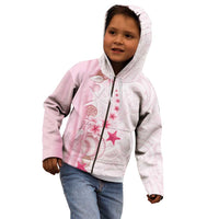 Pink Plumeria Sea Shell Kid Hoodie Starfish Polynesian Pattern - Polynesian Pride
