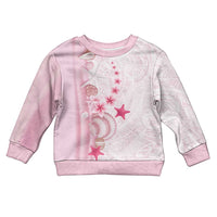 Pink Plumeria Sea Shell Kid Ugly Christmas Sweater Starfish Polynesian Pattern - Polynesian Pride