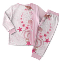 Pink Plumeria Sea Shell Christmas Pajama Set Starfish Polynesian Pattern - Polynesian Pride