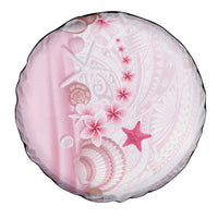 Pink Plumeria Sea Shell Spare Tire Cover Starfish Polynesian Pattern - Polynesian Pride