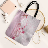 Pink Plumeria Sea Shell Tote Bag Starfish Polynesian Pattern - Polynesian Pride