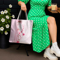 Pink Plumeria Sea Shell Tote Bag Starfish Polynesian Pattern - Polynesian Pride