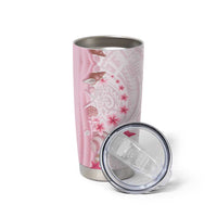Pink Plumeria Sea Shell Tumbler Cup Starfish Polynesian Pattern - Polynesian Pride
