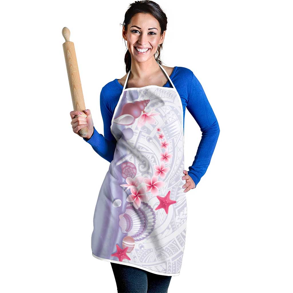 Purple Plumeria Sea Shell Apron Starfish Polynesian Pattern - Polynesian Pride