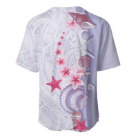 Purple Plumeria Sea Shell Baseball Jersey Starfish Polynesian Pattern - Polynesian Pride