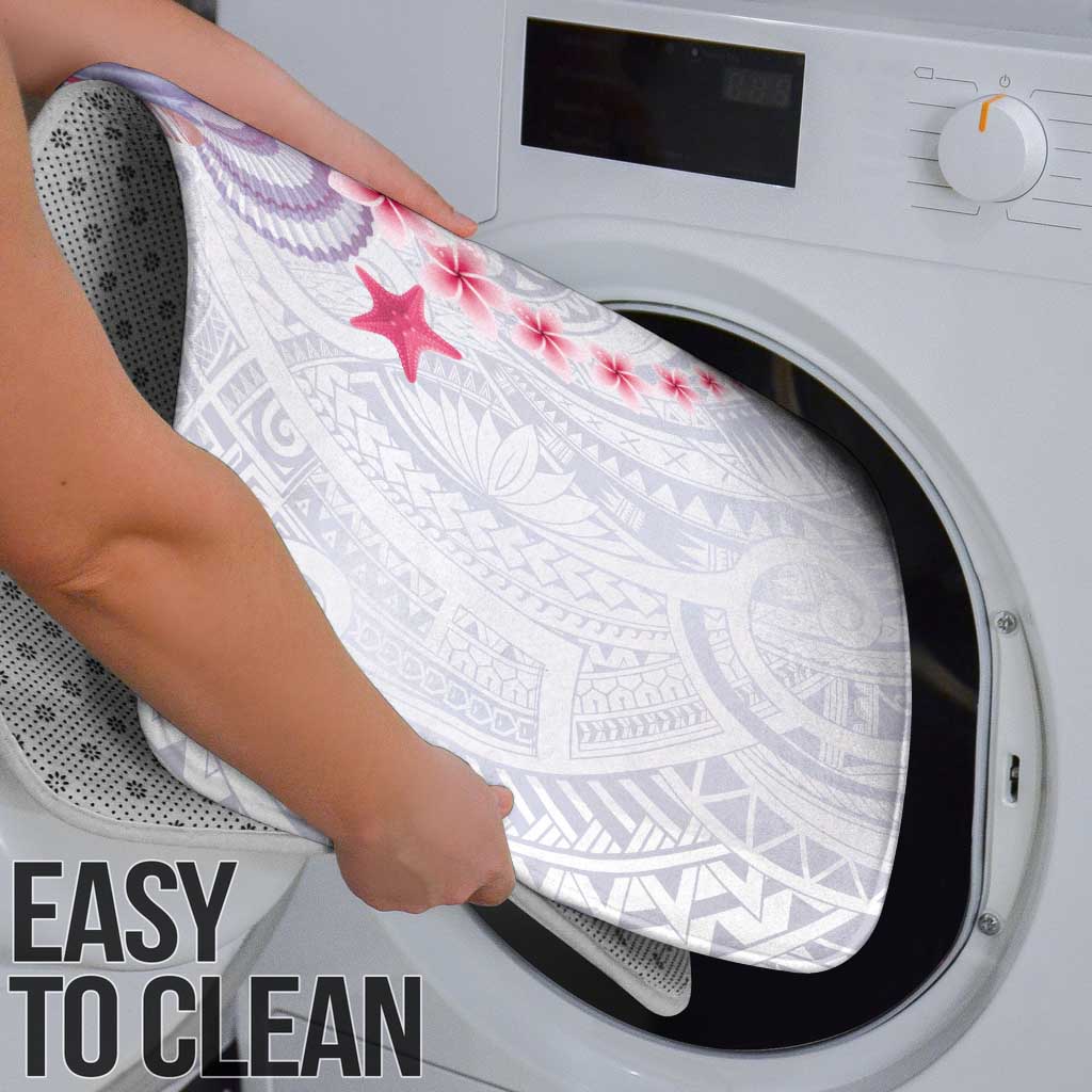 Purple Plumeria Sea Shell Bathroom Set Starfish Polynesian Pattern - Polynesian Pride