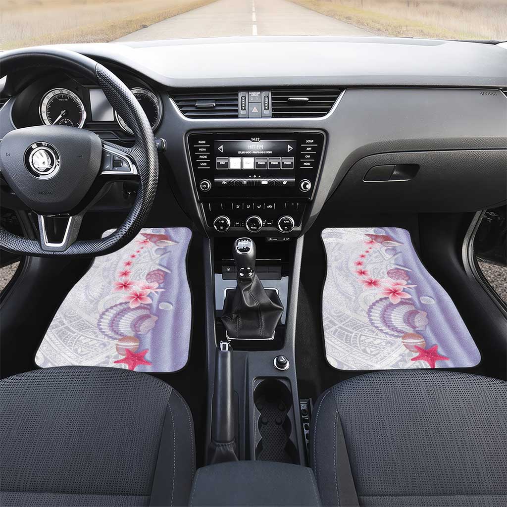 Purple Plumeria Sea Shell Car Mats Starfish Polynesian Pattern - Polynesian Pride