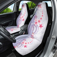 Purple Plumeria Sea Shell Car Seat Cover Starfish Polynesian Pattern - Polynesian Pride
