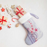 Purple Plumeria Sea Shell Christmas Stocking Starfish Polynesian Pattern - Polynesian Pride