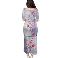 Purple Plumeria Sea Shell Family Matching Puletasi and Hawaiian Shirt Starfish Polynesian Pattern - Polynesian Pride